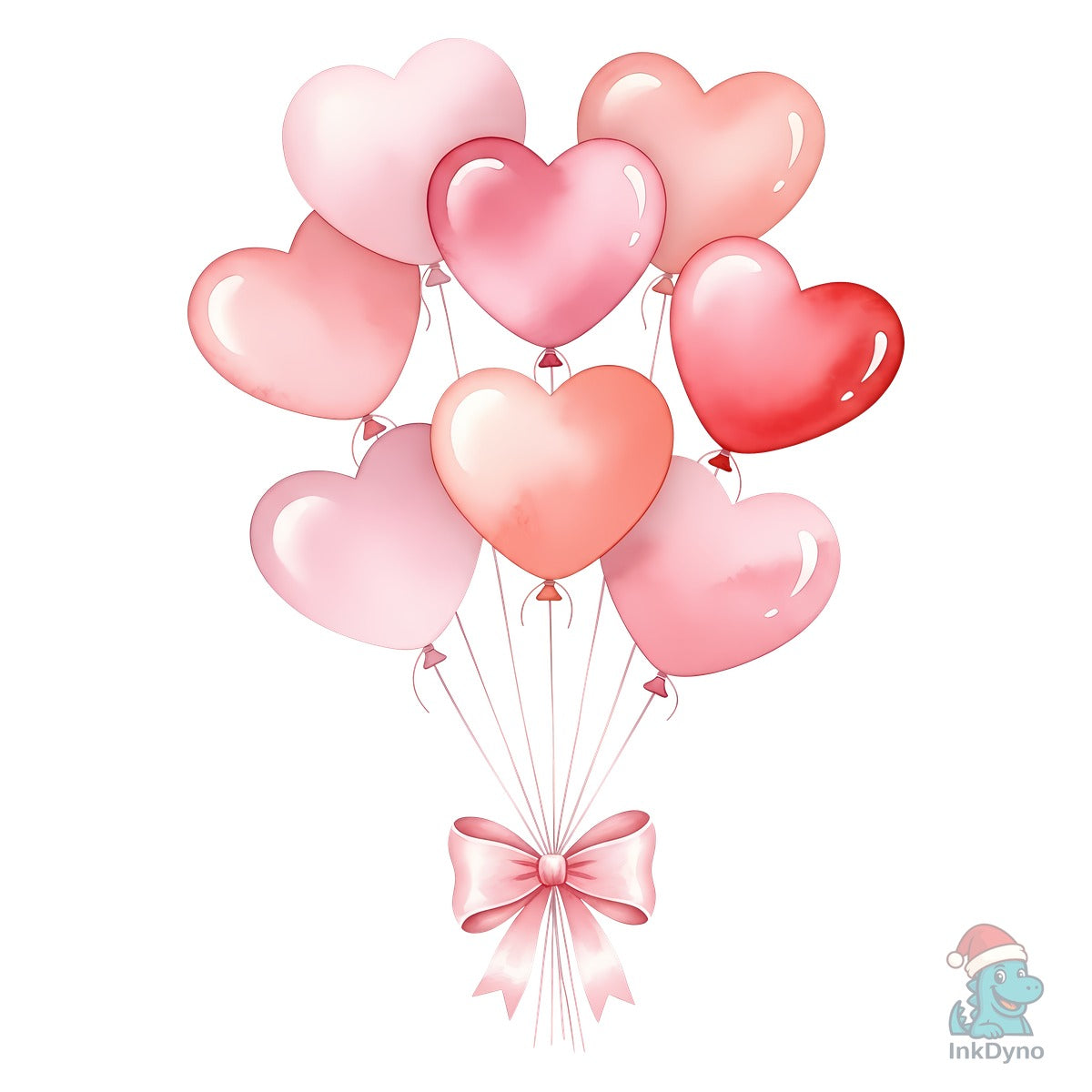 Valentine Heart Balloon Bouquet Pink Bow
