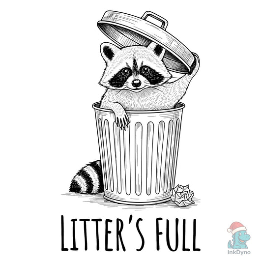 Cute Raccoon in Trash Can - DTF Transfer