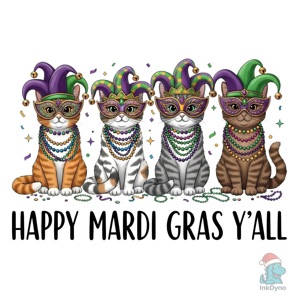Happy Mardi Gras Y'all Cat