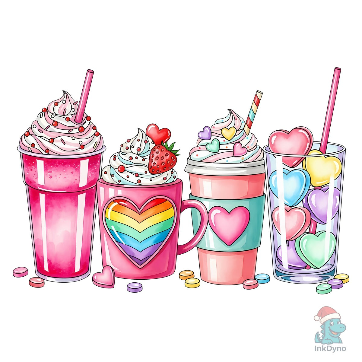 "Valentine's Day Milkshakes Hearts