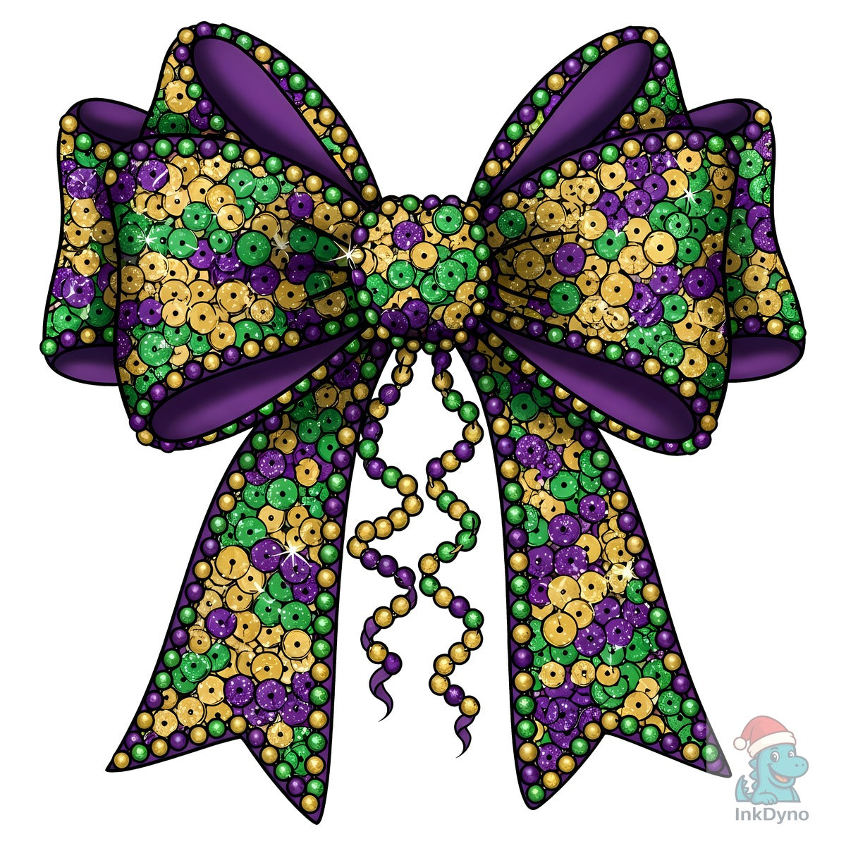 Mardi Gras Sequin Coquette Bow