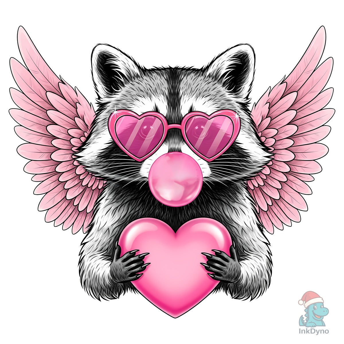 Cute Winged Raccoon Valentine