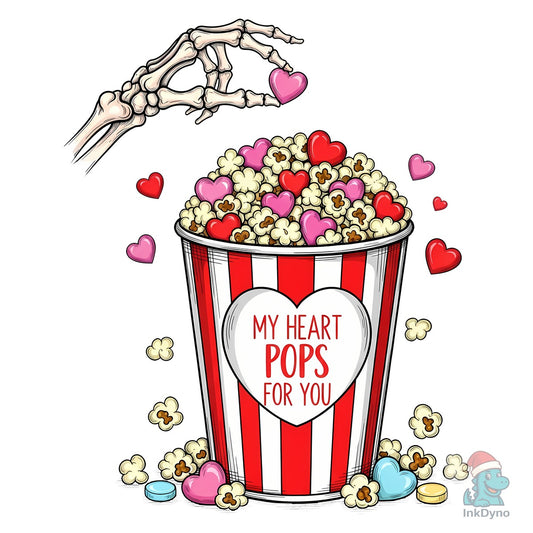 My Heart Pops for You Valentine Popcorn - DTF Transfer