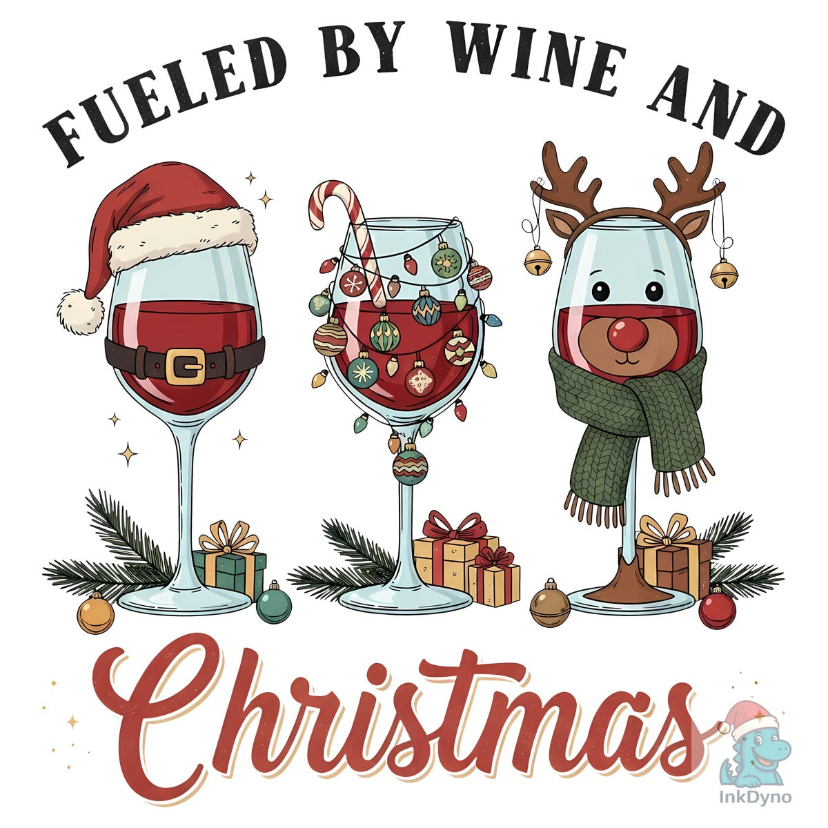 Festive Wine Glass Christmas