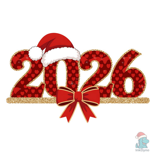 Glitter Happy New Year 2026 - DTF Transfer