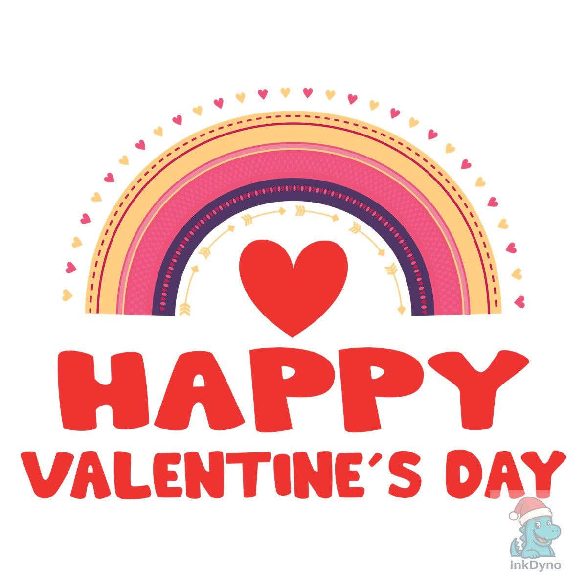Heart Arrow Rainbow Happy Valentine Day