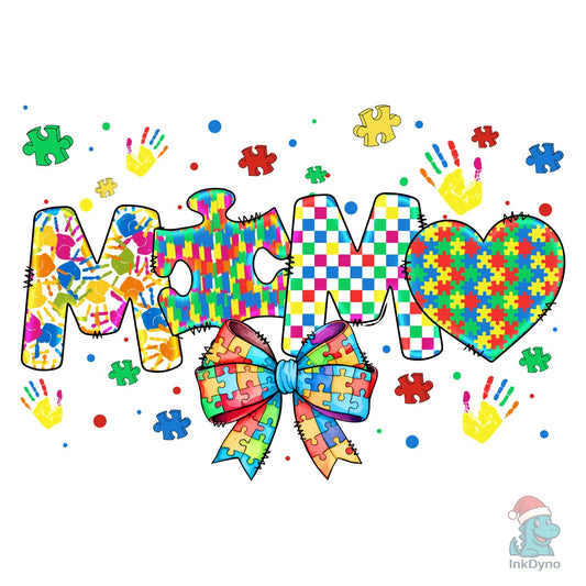 Autism Mom Puzzle Heart - DTF Transfer