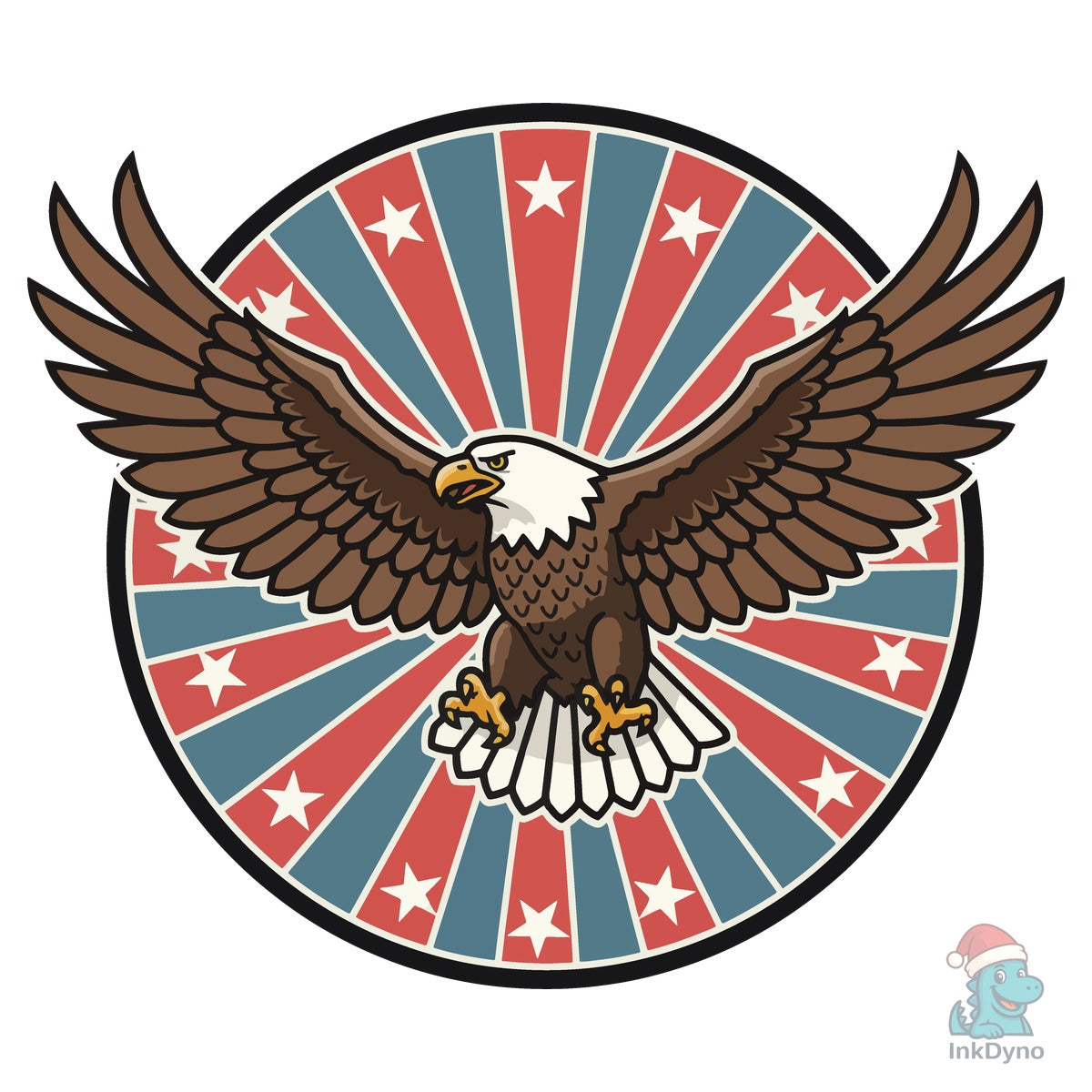 Eagle with Wings Spread in a Circle