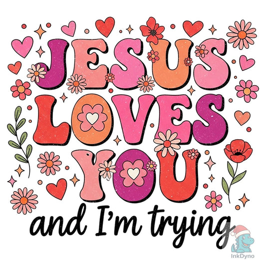 Jesus Loves You Retro Valentines Day - DTF Transfer