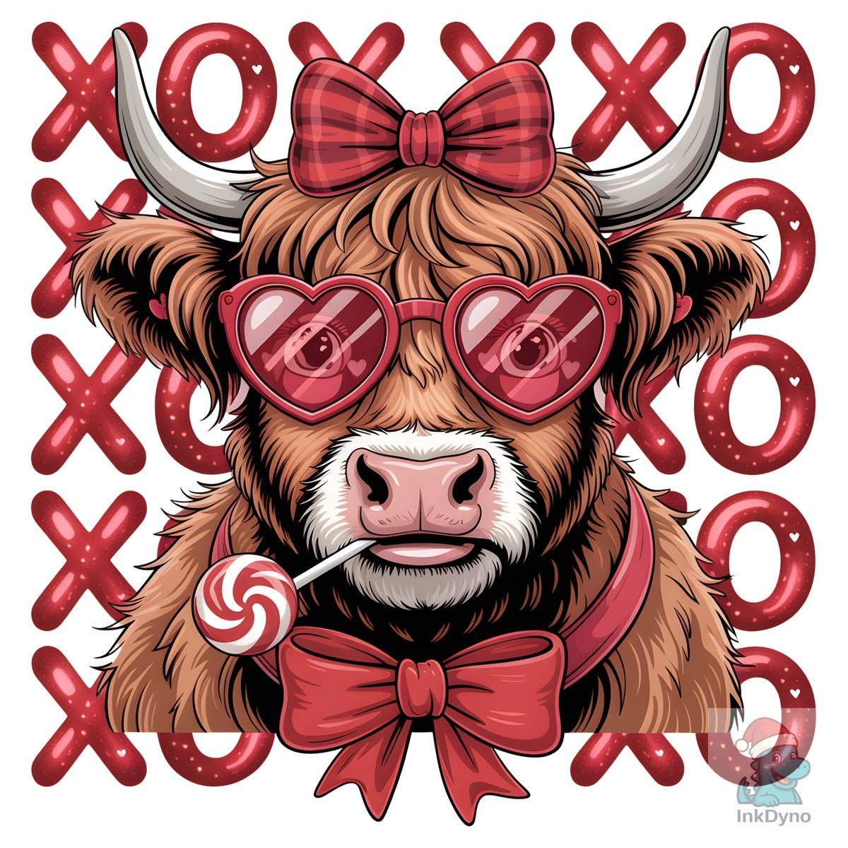 Valentine Highland Cow XOXO