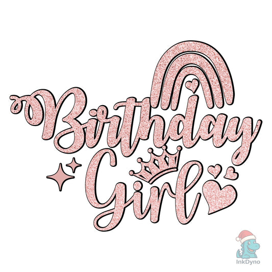 Birthday Girl Glitter Rainbow Crown - DTF Transfer