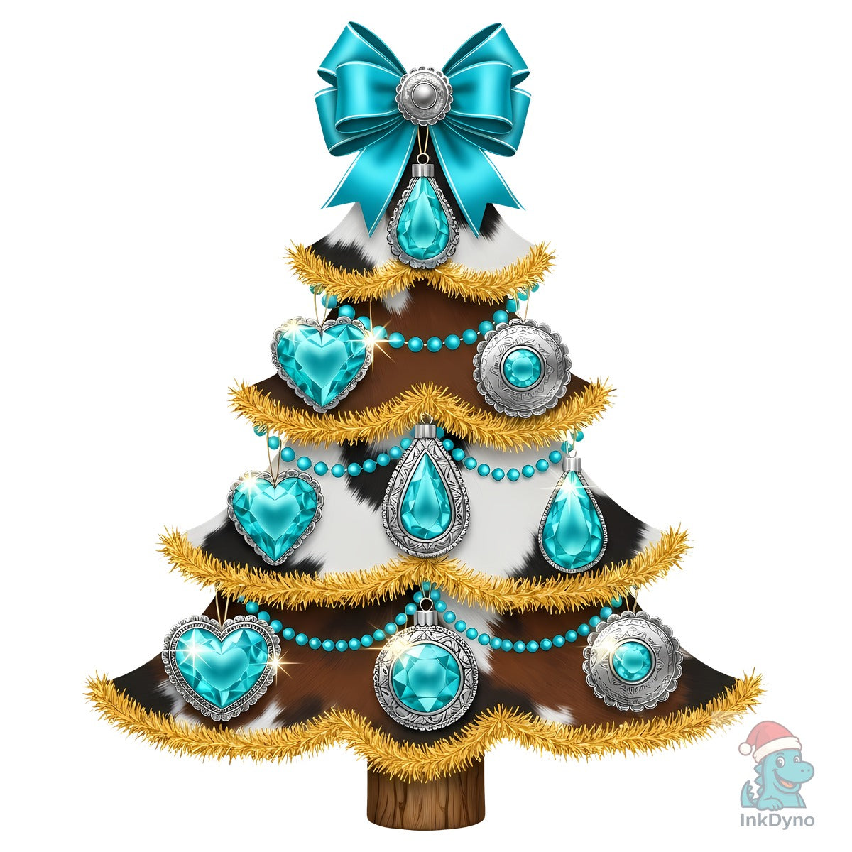 Turquoise Western Christmas Tree