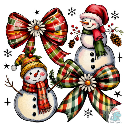 Vintage Christmas Snowman Coquette - DTF Transfer