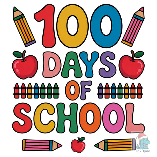 100 Days of School Color Art - DTF Transfer