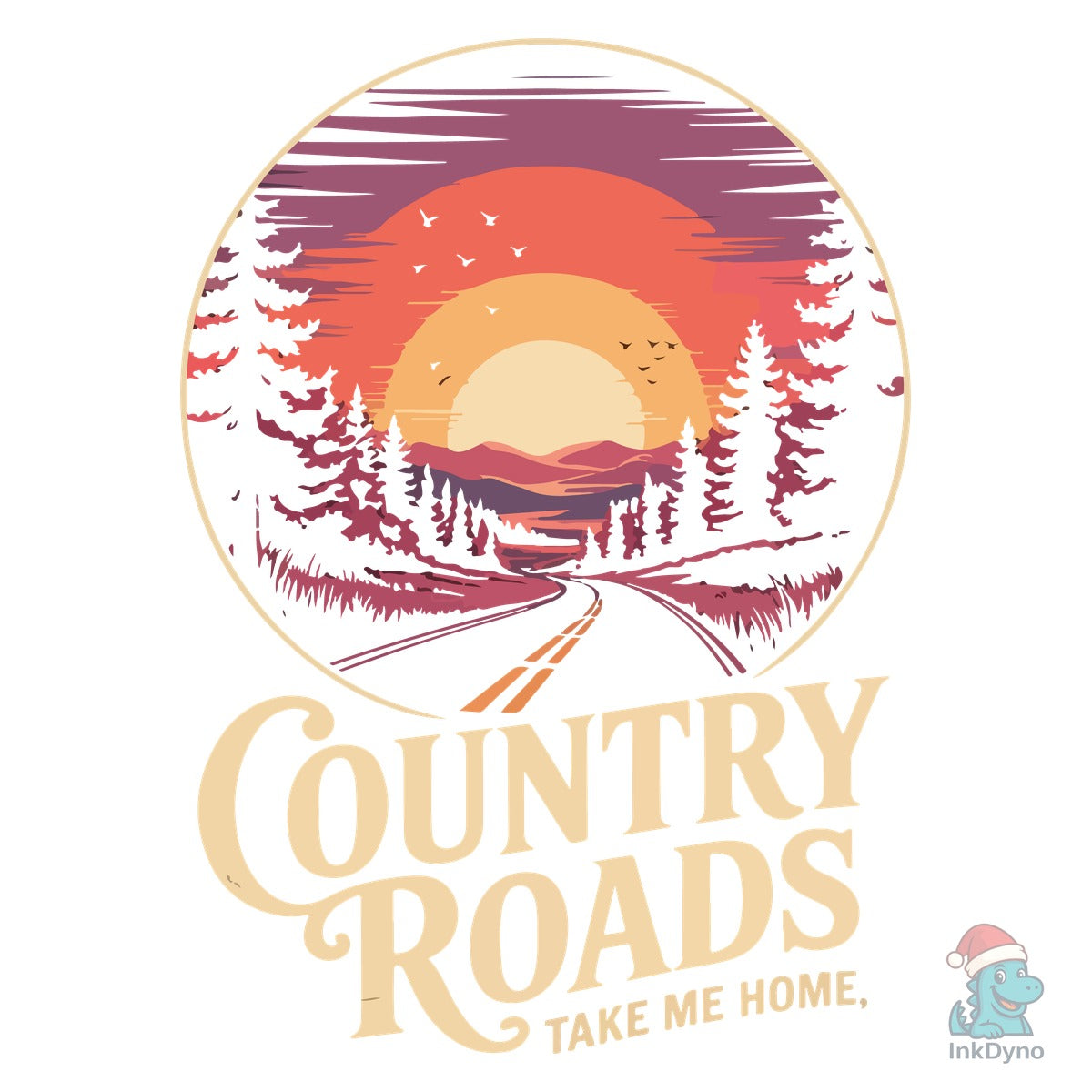 Country Roads Sunset Artwork