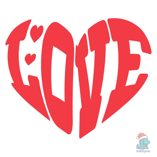LOVE Heart Cutout Style - DTF Transfer