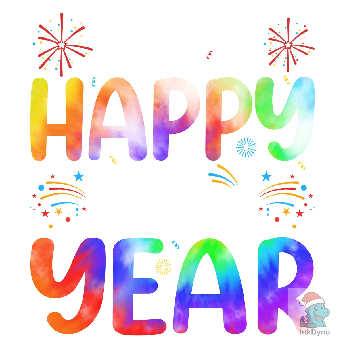 Rainbow Happy New Year 2026 T-Shirt