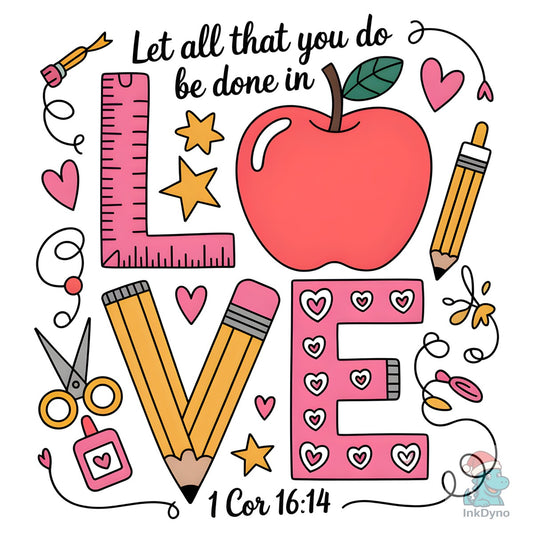 Teacher Shirt Love Teacher - DTF Transfer