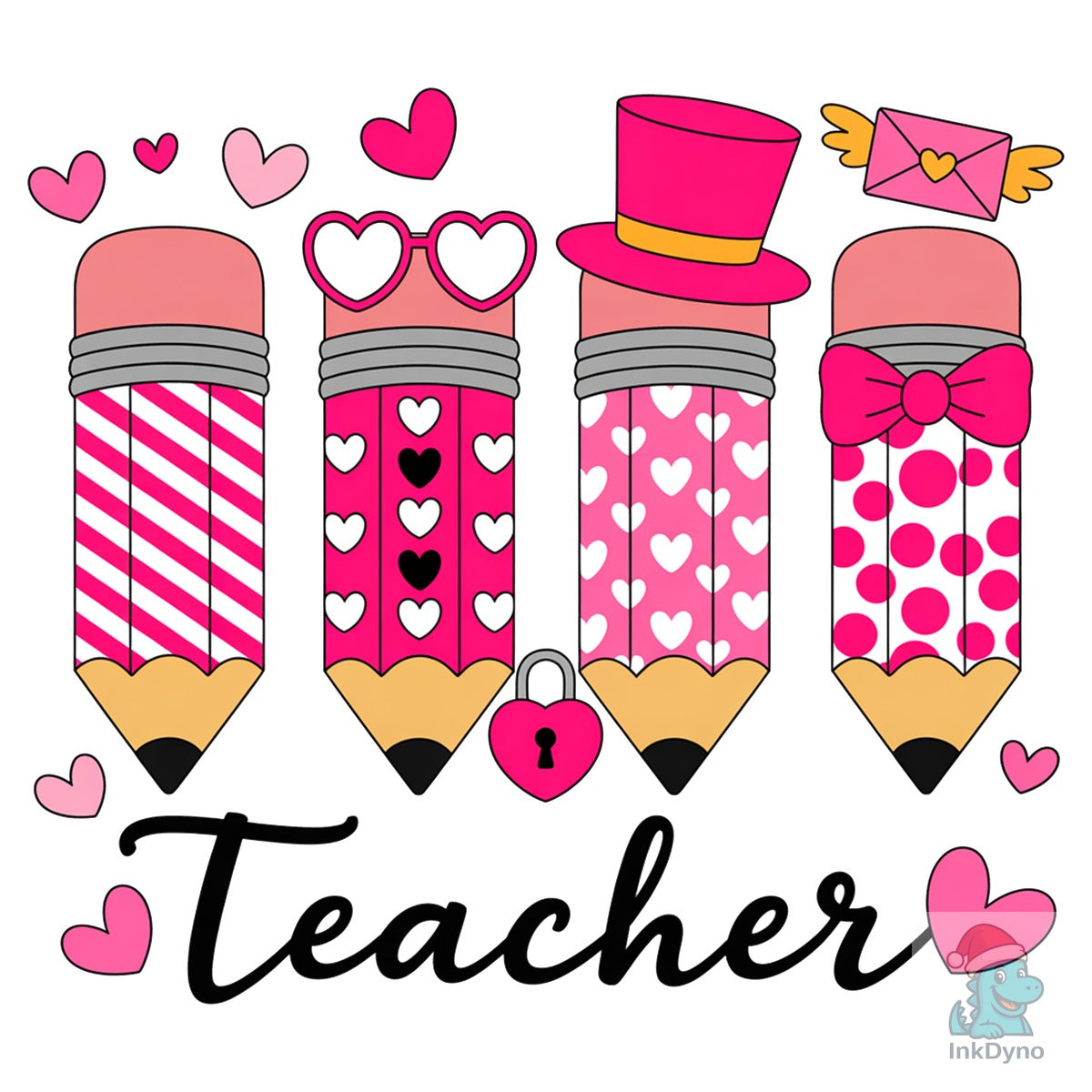 Teacher Valentine Heart Pencil