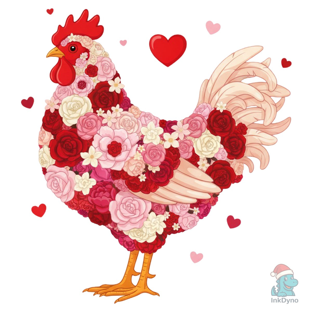 Floral Chicken Valentine