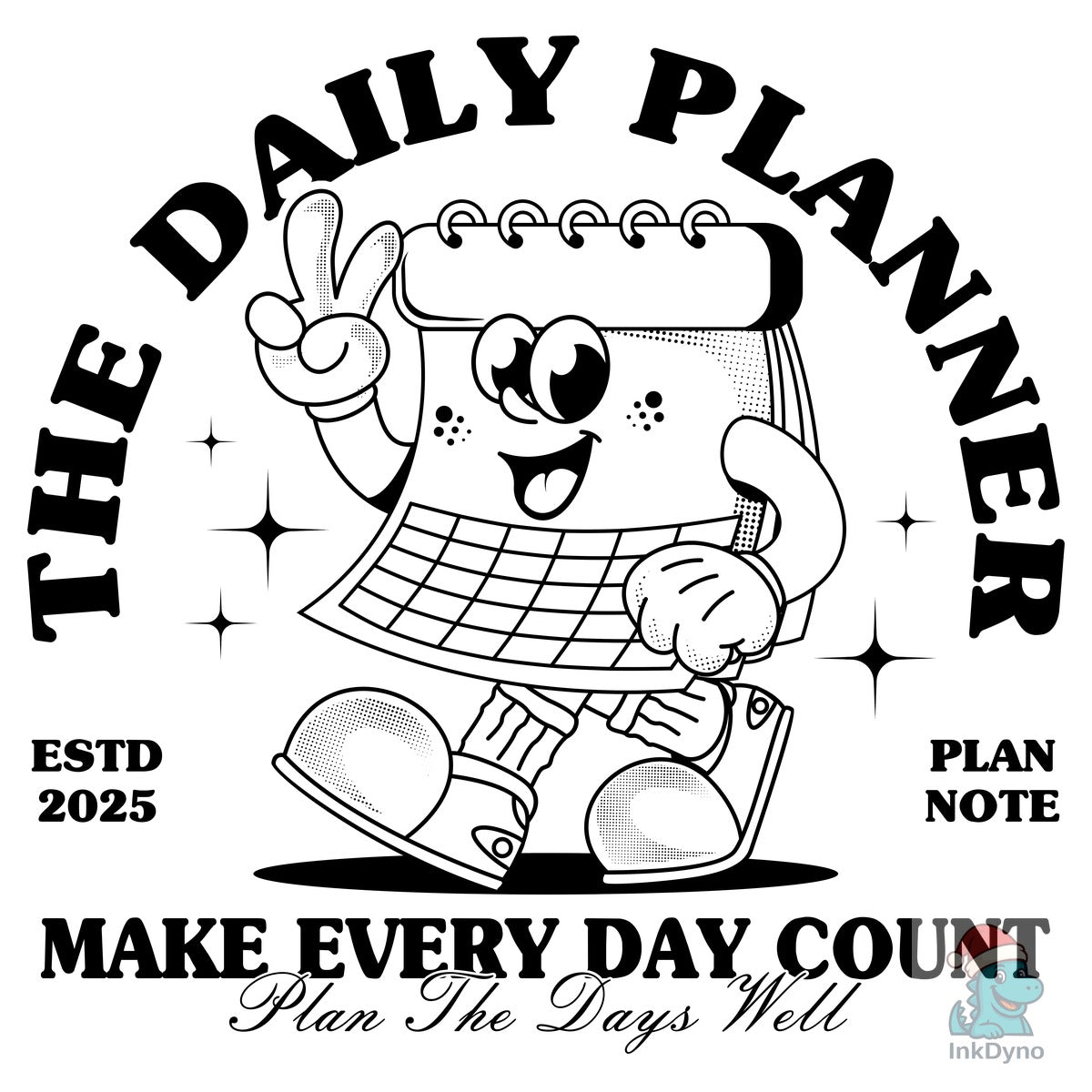Retro Cartoon Calendar Character Design