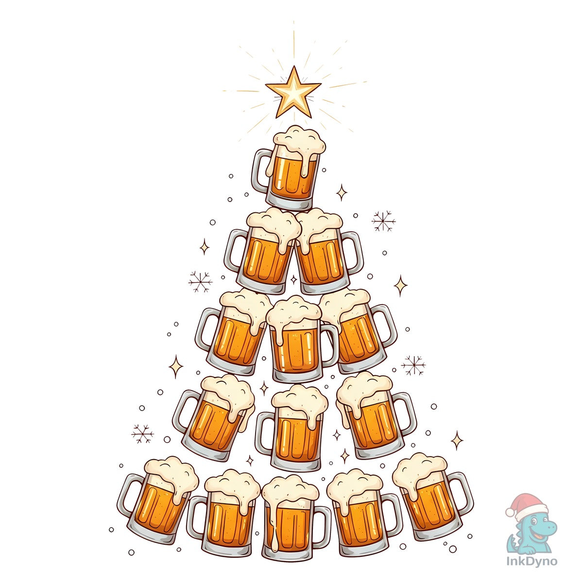 Beer Mug Christmas Tree Sublimation