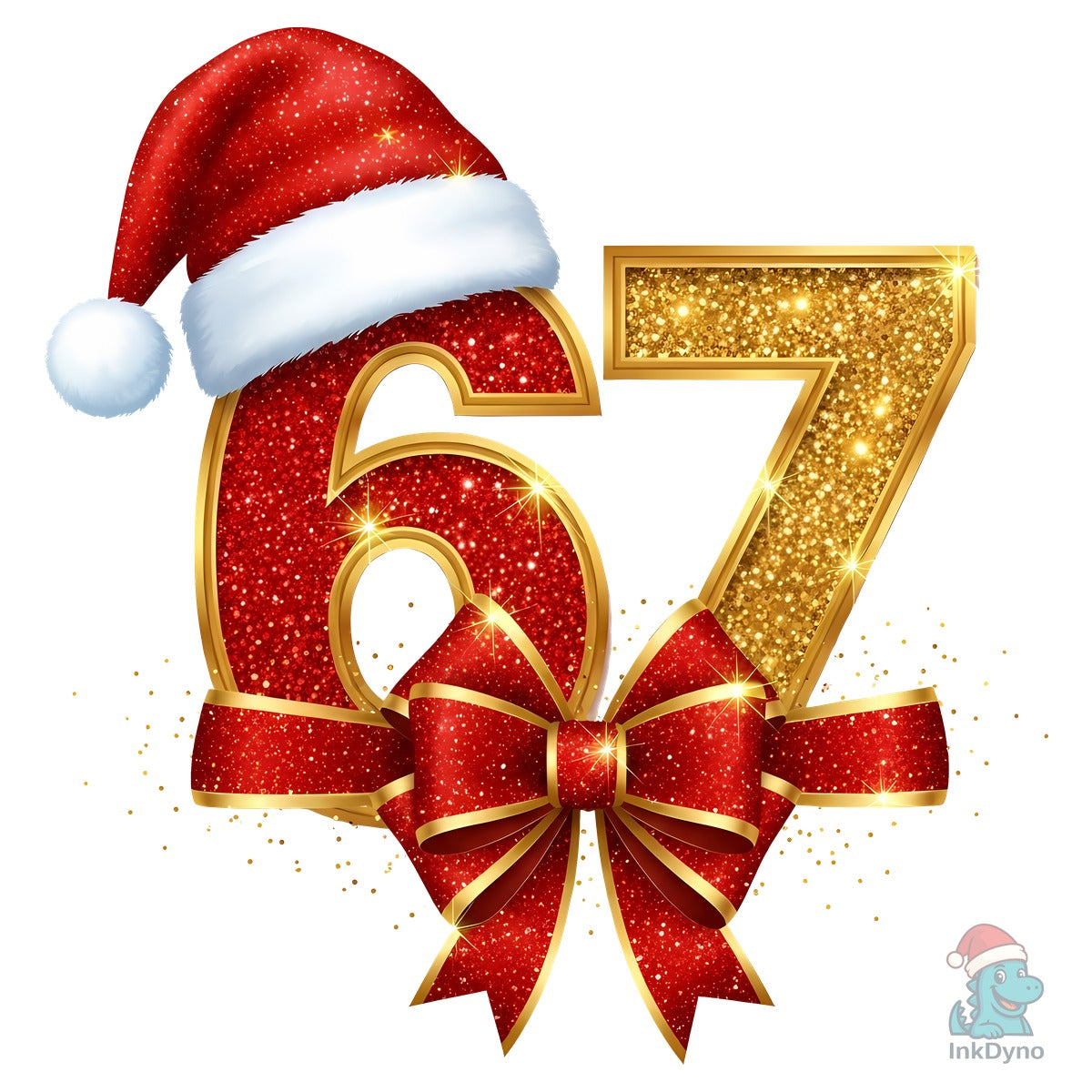Christmas Glitter 67 Santa Hat Bow