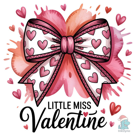 Little Miss Valentine Bow Valentine - DTF Transfer