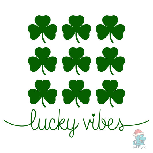 Lucky Shamrock Grid Typography Art - DTF Transfer