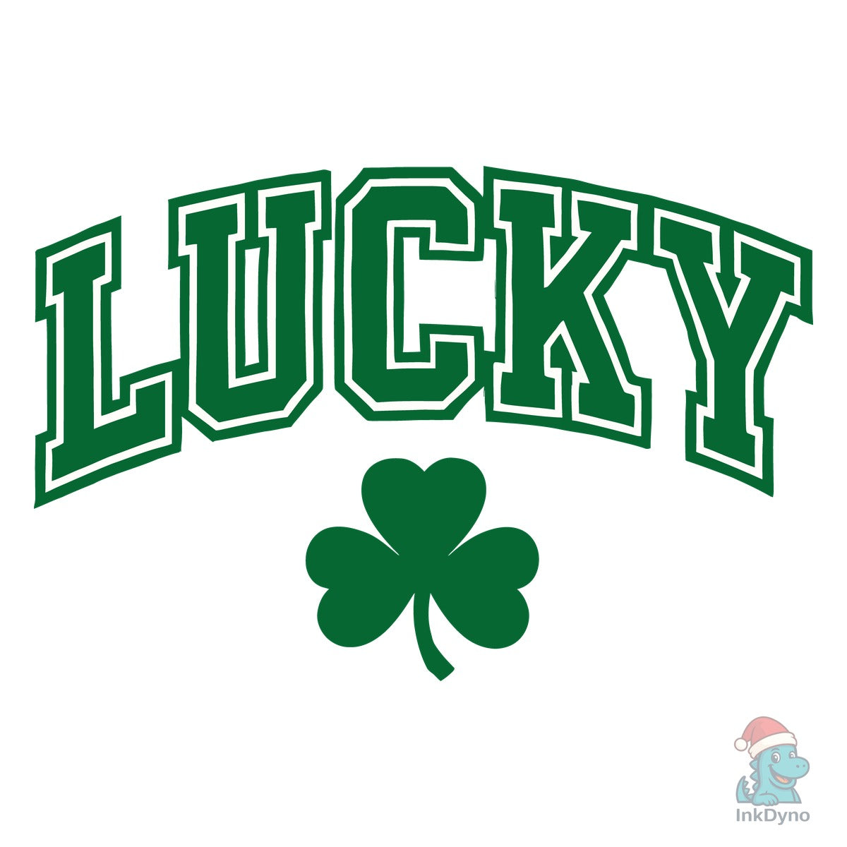 =Lucky Varsity Shamrock Typography Desig