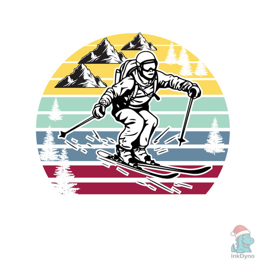Never Underestimate an Old Man on Skis - DTF Transfer