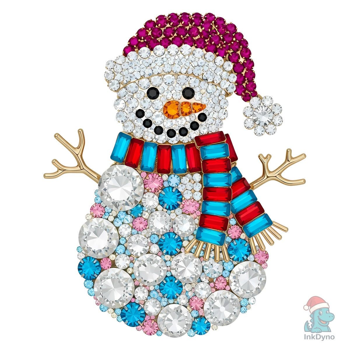 Rhinestone Snowman Christmas