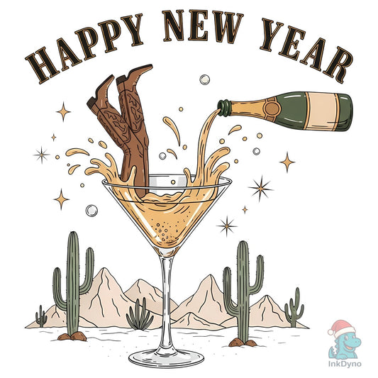 Cowboy Boots in Champagne - DTF Transfer