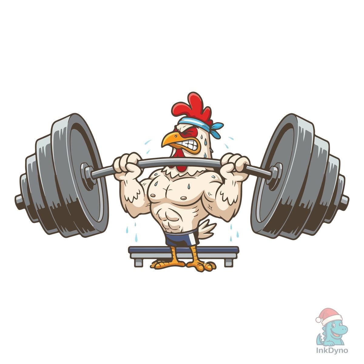 Muscular Rooster Lifting Weights