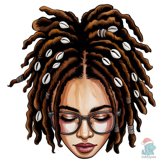 Afro Locs Messy Bun Sublimation - DTF Transfer