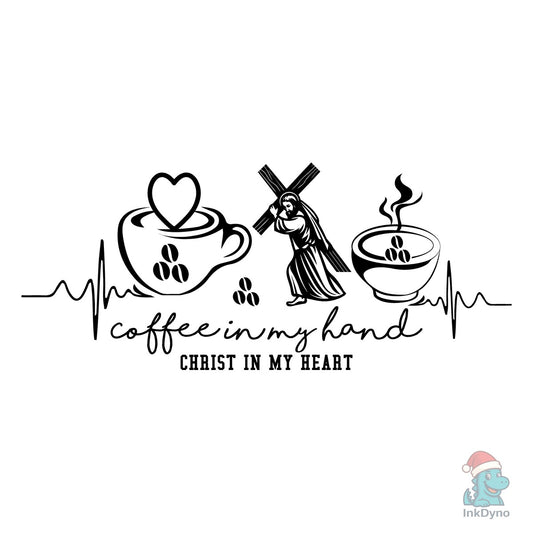 Christian Coffee Line Art - DTF Transfer