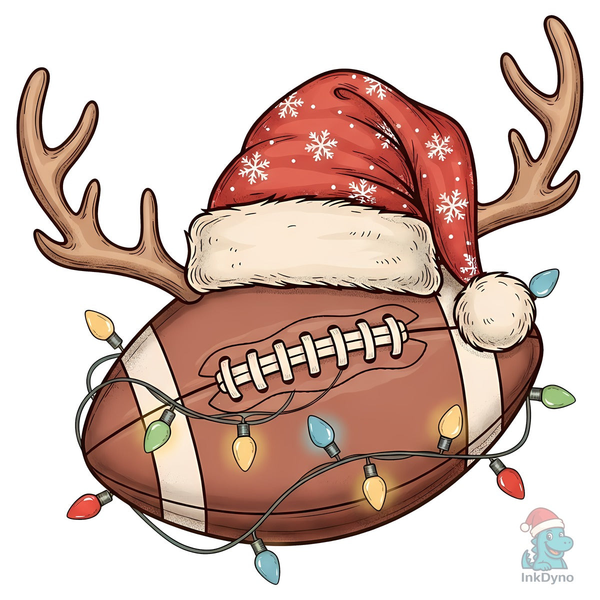 Christmas Football Reindeer Santa Hat