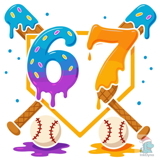 Color Splash 67 Birthday Gnome Design - DTF Transfer
