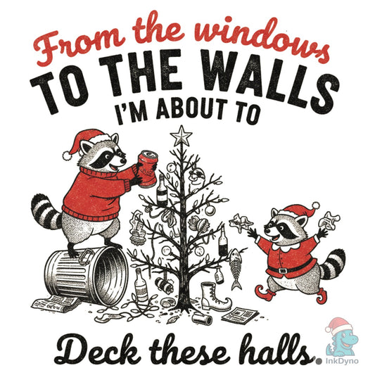 Funny Raccoon Retro Christmas Shirt - DTF Transfer
