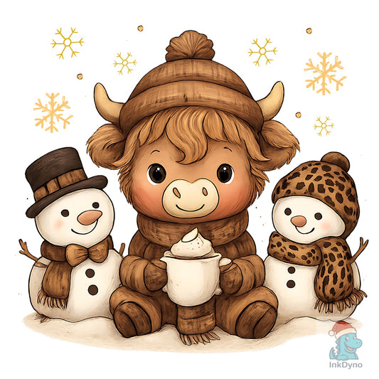 Christmas Christmas Highland Cow - DTF Transfer