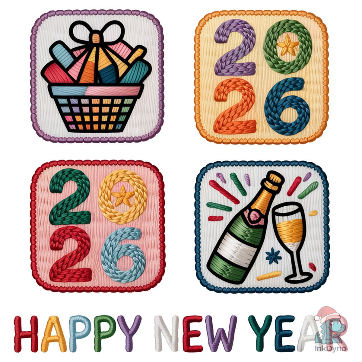 Faux Yarn Happy New Year 2026 Glitt