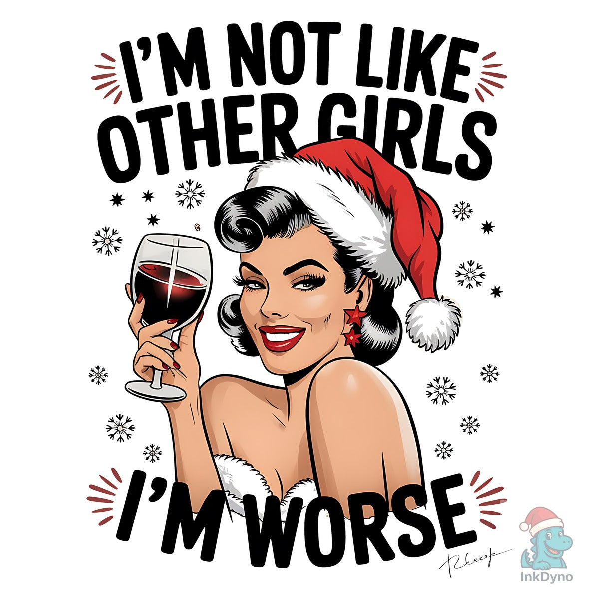 Funny Girl Christmas Sublimation Design