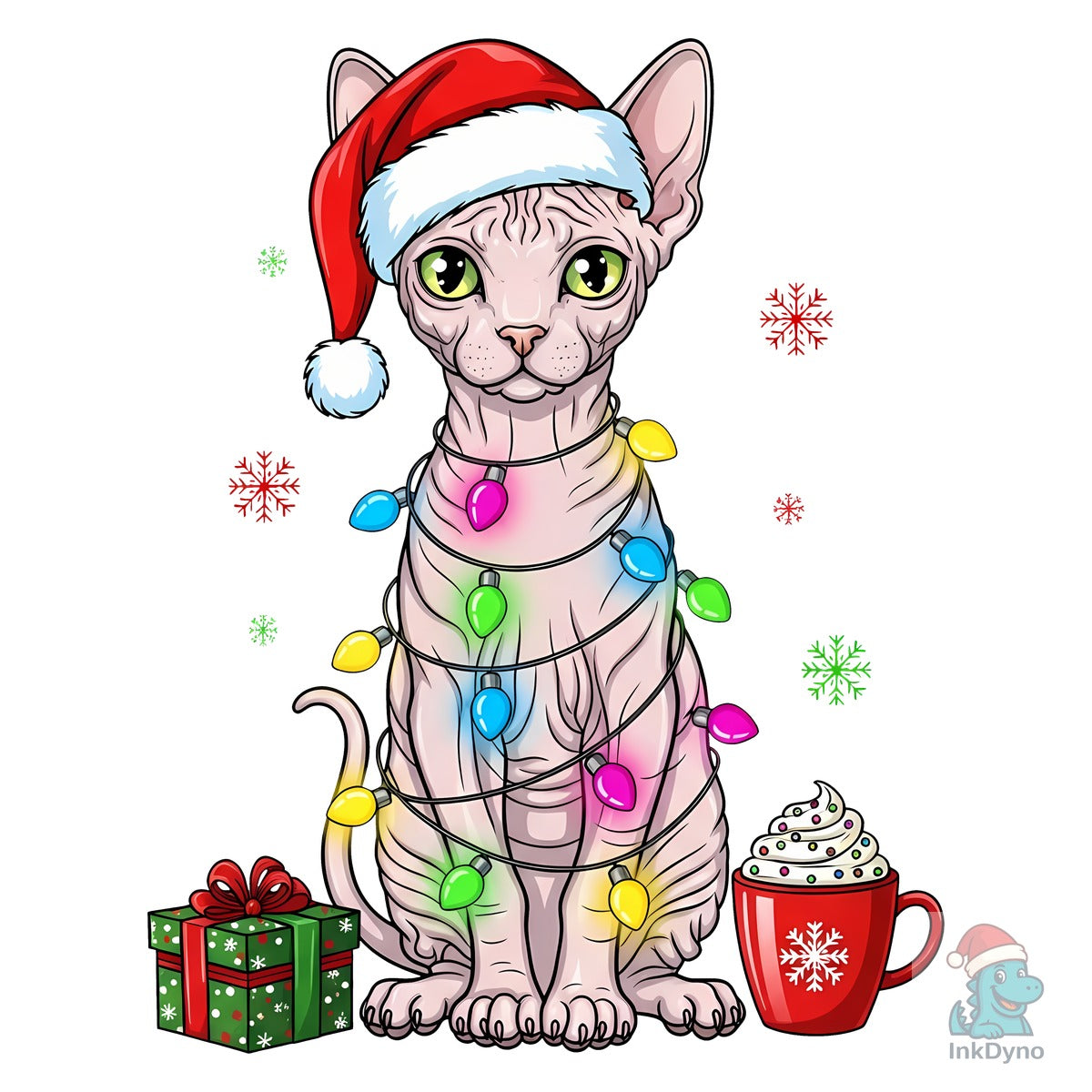 Christmas Sphynx Cat Sublimation