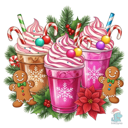 Festive Holiday Drink Illustration - DTF Transfer