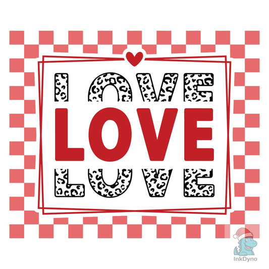 Valentine Leopard Checkered Love - DTF Transfer