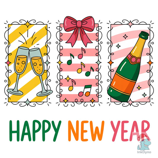 Happy New Year 2026 Coquette Bow - DTF Transfer
