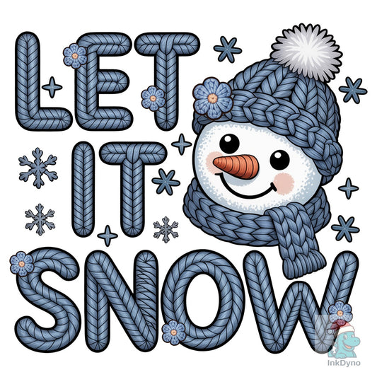 Let It Snow Faux Yarn Texture - DTF Transfer