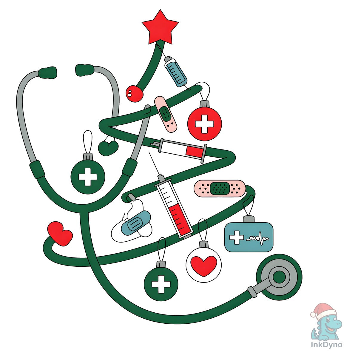 Stethoscope Christmas Tree Nurse Design