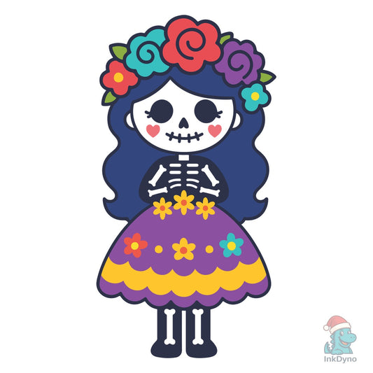 Cute Skeleton Girl Design - DTF Transfer