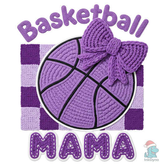 Faux Yarn Crochet Basketball Mama - DTF Transfer